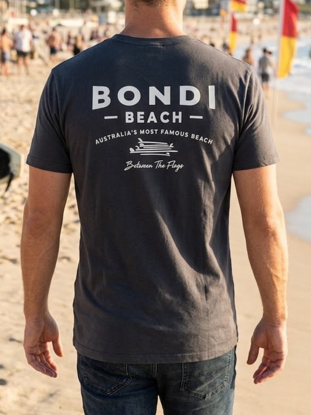Bondi Beach Graphic T Shirt Australia's Most Famous Beach Black Size XXL